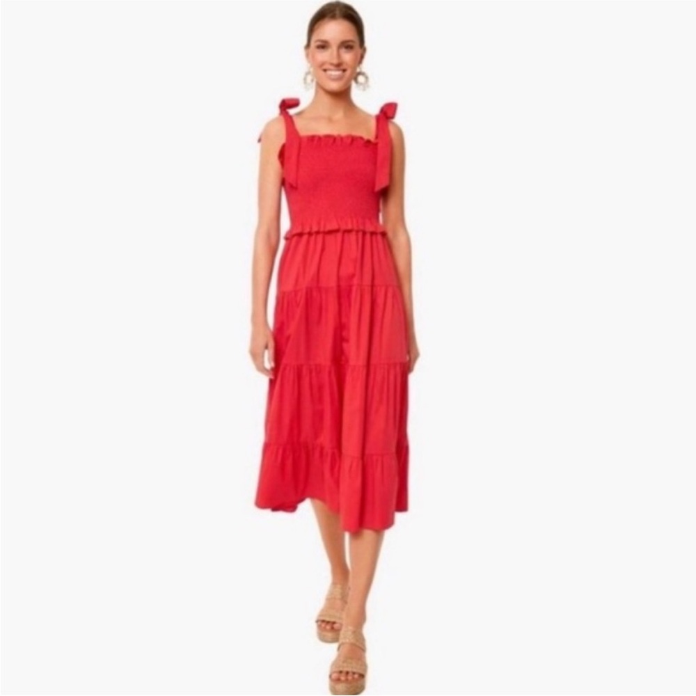Tuckernuck Alannah Smocked Bow Tie Strap Maxi Dress